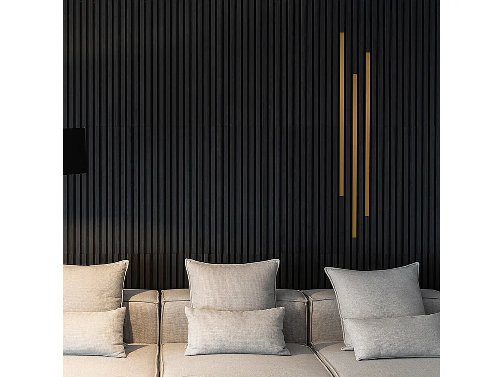 Home Deluxe Plinthe décorative pour panneau acoustique Lot de 3 - Or 110 cm