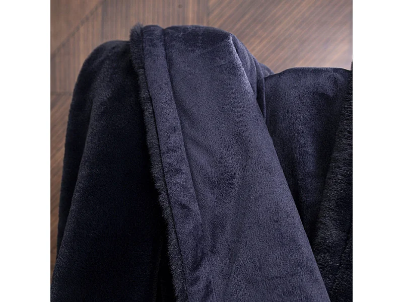 Plaid fausse fourrure - Teranga - 150 X 200 cm - Bleu