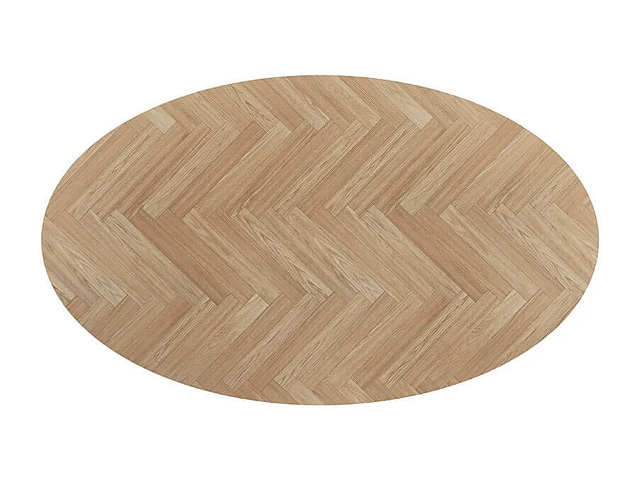 Home Deluxe - Table basse ovale NOVARIS 110 x 66 x 47 cm - Fishbone Oak