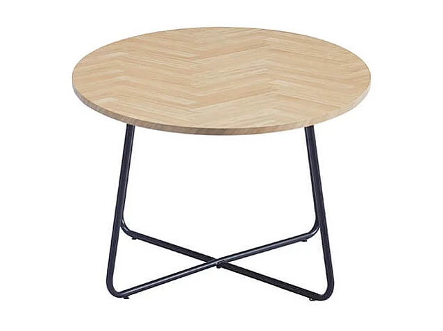 Home Deluxe - Table basse ovale NOVARIS 110 x 66 x 47 cm - Fishbone Oak