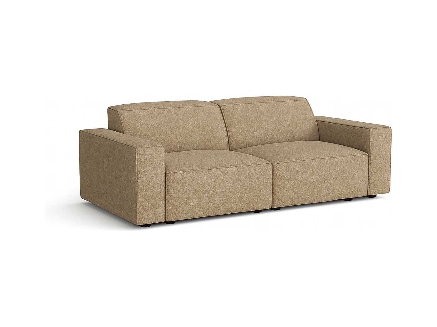 Canapé Cursal 2 places 204x102x70 cm marron clair Raven 34