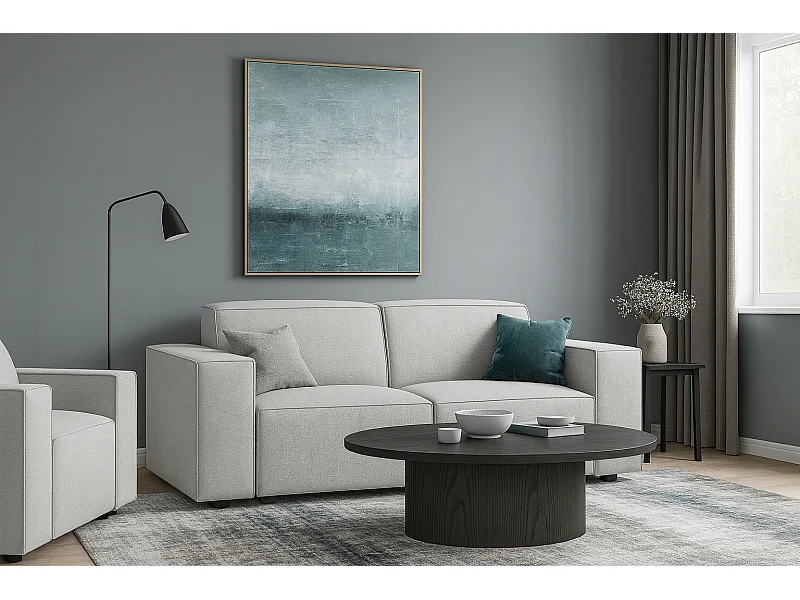 Canapé Cursal 2 places 204x102x70 cm gris clair Raven 6