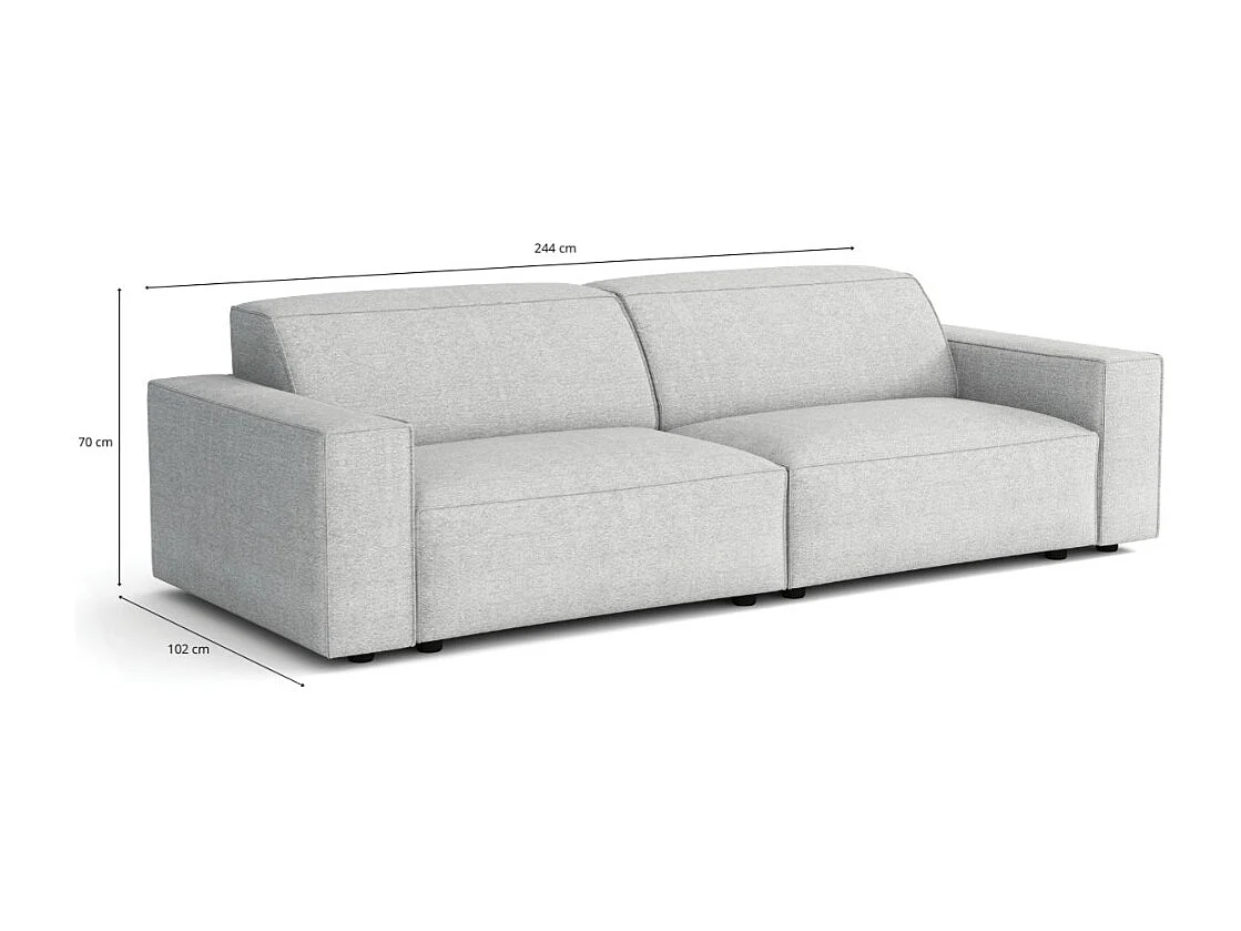 Cursal sofa 3 osobowa  244x102x70 cm jasno szary Raven 6