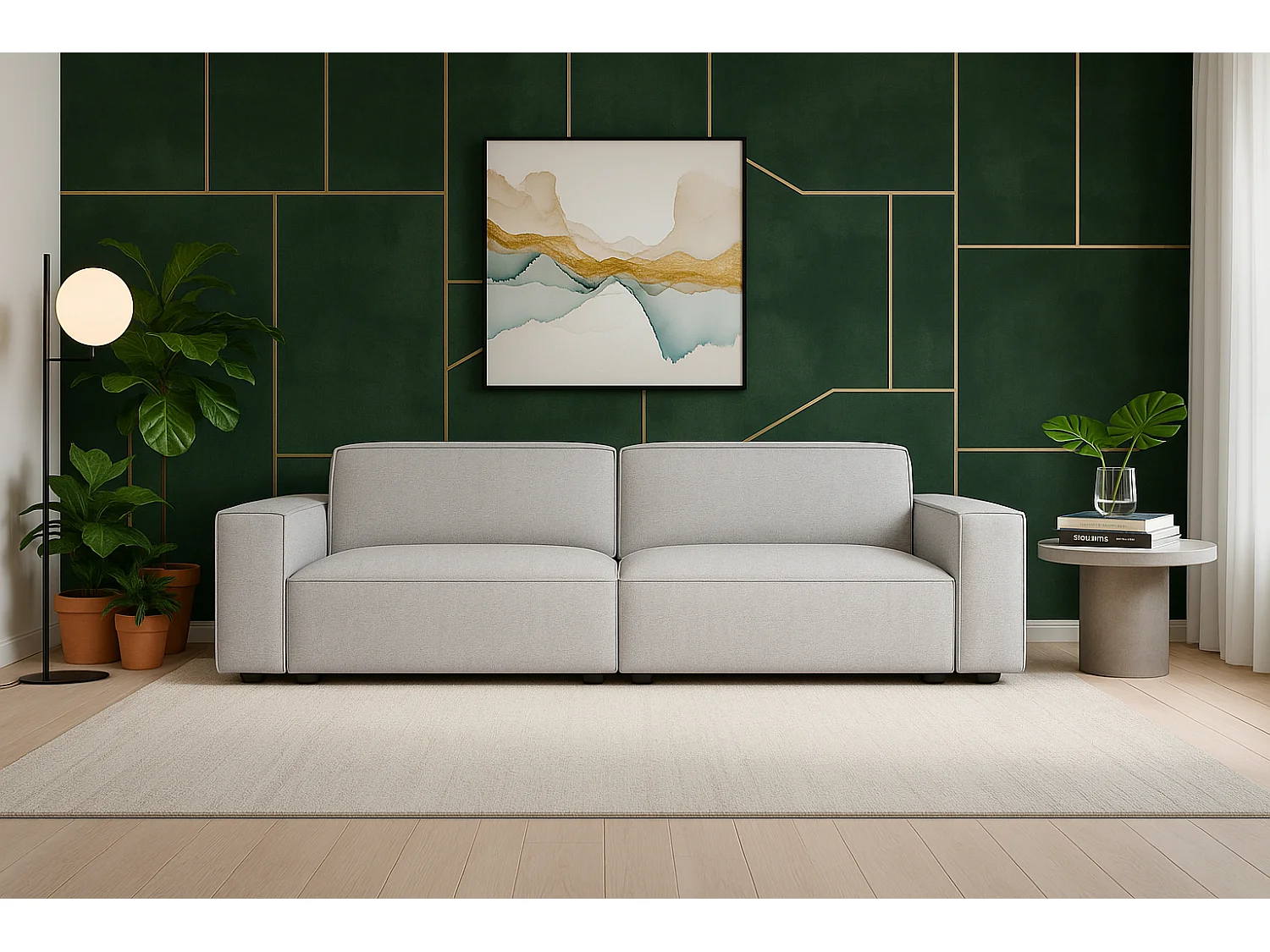 Cursal sofa 3 osobowa  244x102x70 cm jasno szary Raven 6