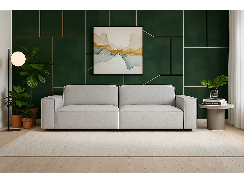 Canapé Cursal 3 places 244x102x70 cm gris clair Raven 6