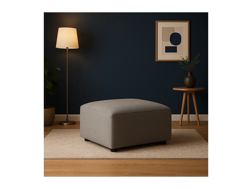 Pouf Cursal – 80 x 102 x 40 cm,  gris Raven 7, design moderne