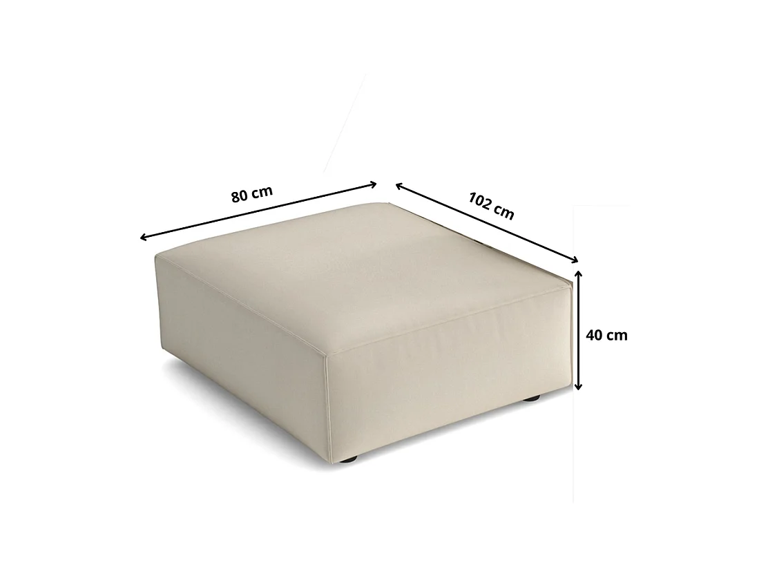 Pouf Cursal – 80 x 102 x 40 cm,  gris Raven 7, design moderne