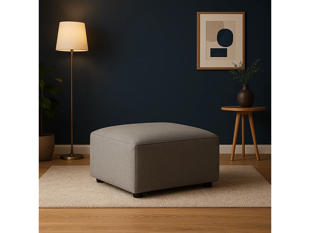 Pouf Cursal – 80 x 102 x 40 cm,  gris Raven 7, design moderne