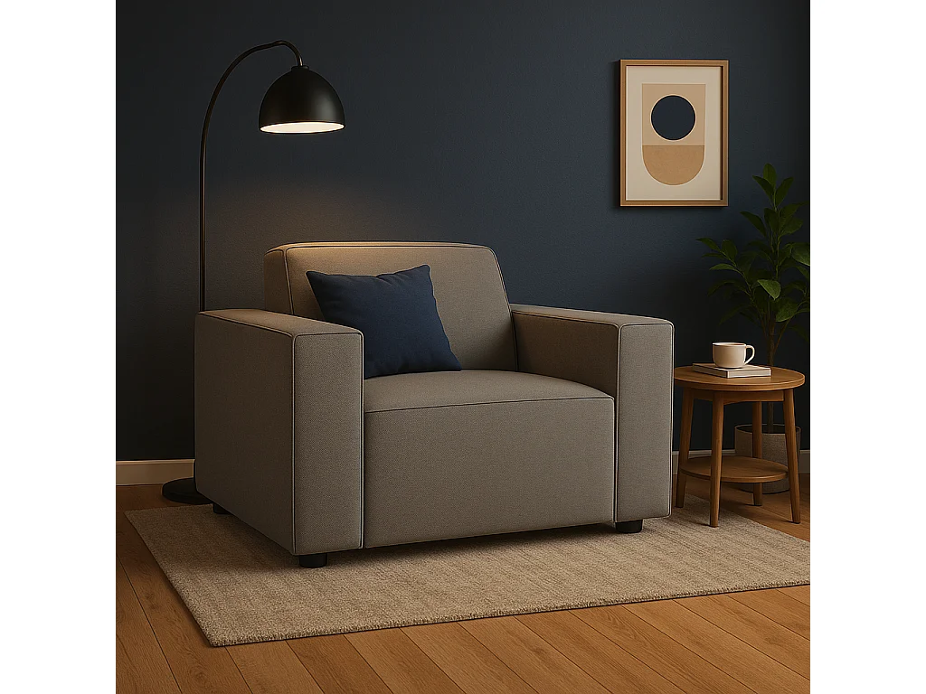 Fauteuil modulaire Cursal – 124 x 102 x 70 cm,  gris Raven 7, design moderne