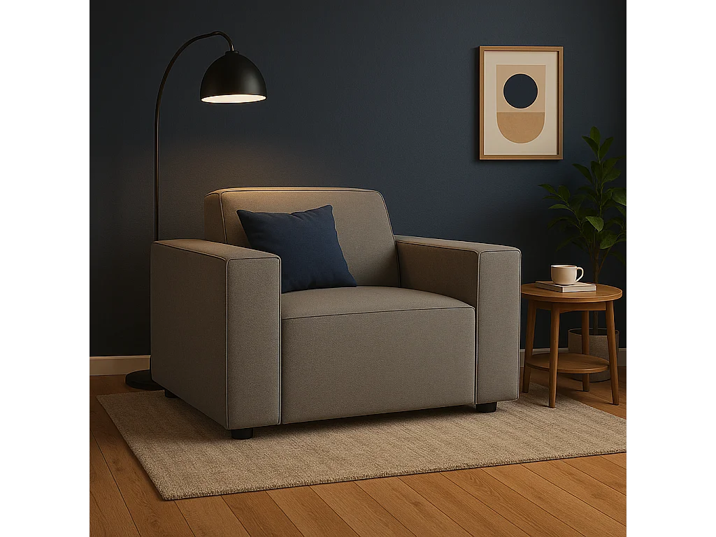 Fauteuil modulaire Cursal – 124 x 102 x 70 cm,  gris Raven 7, design moderne