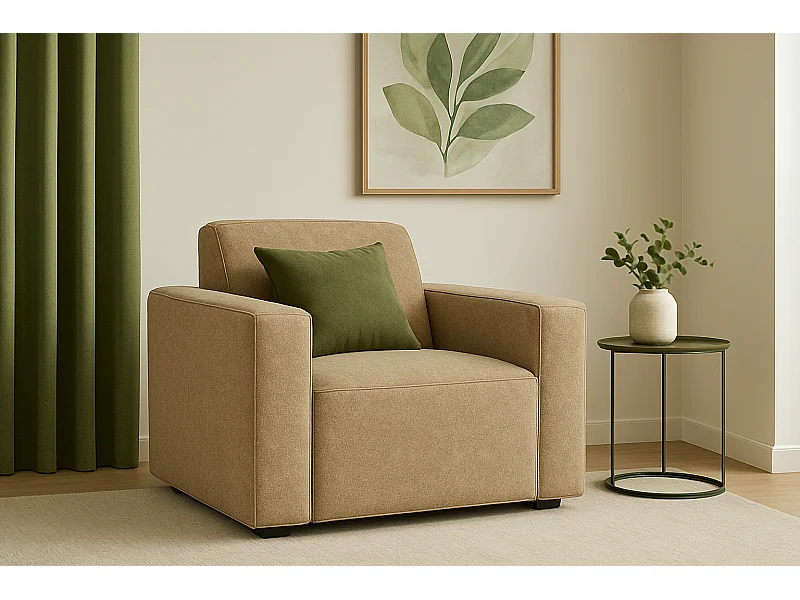 Fotel modułowy Cursal – 124 x 102 x 70 cm,jasny brąz Raven 34, nowoczesny design