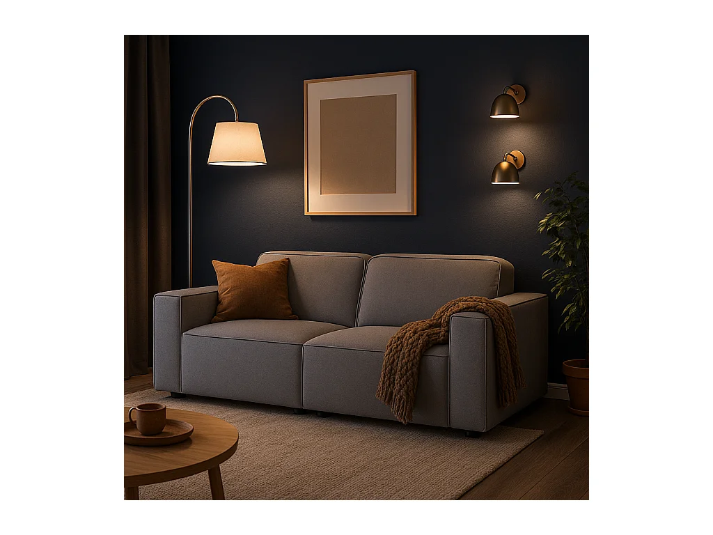 Canapé Cursal 2 places 204x102x70 cm gris Raven 7