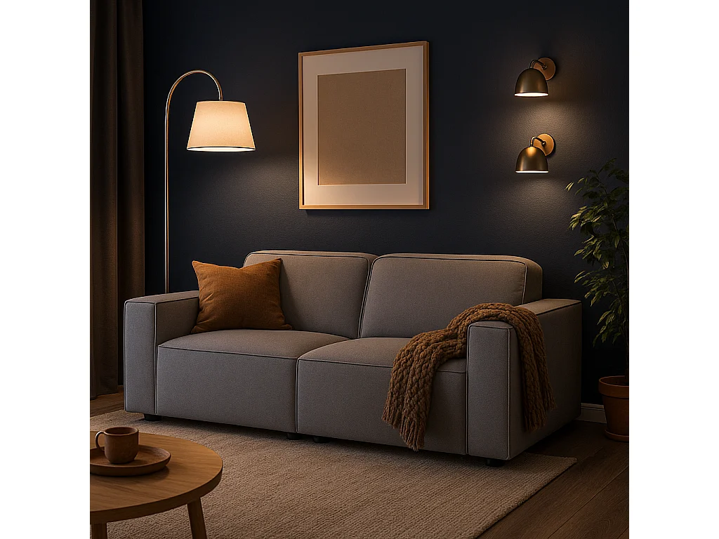 Canapé Cursal 2 places 204x102x70 cm gris Raven 7