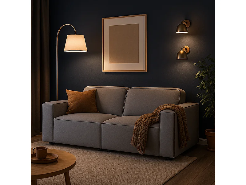 Canapé Cursal 2 places 204x102x70 cm gris Raven 7