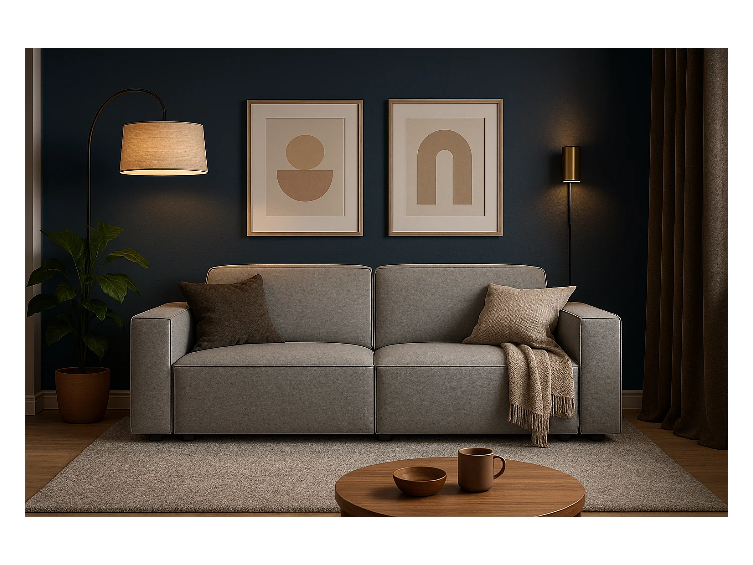 Canapé Cursal 3 places 244x102x70 cm gris Raven 7