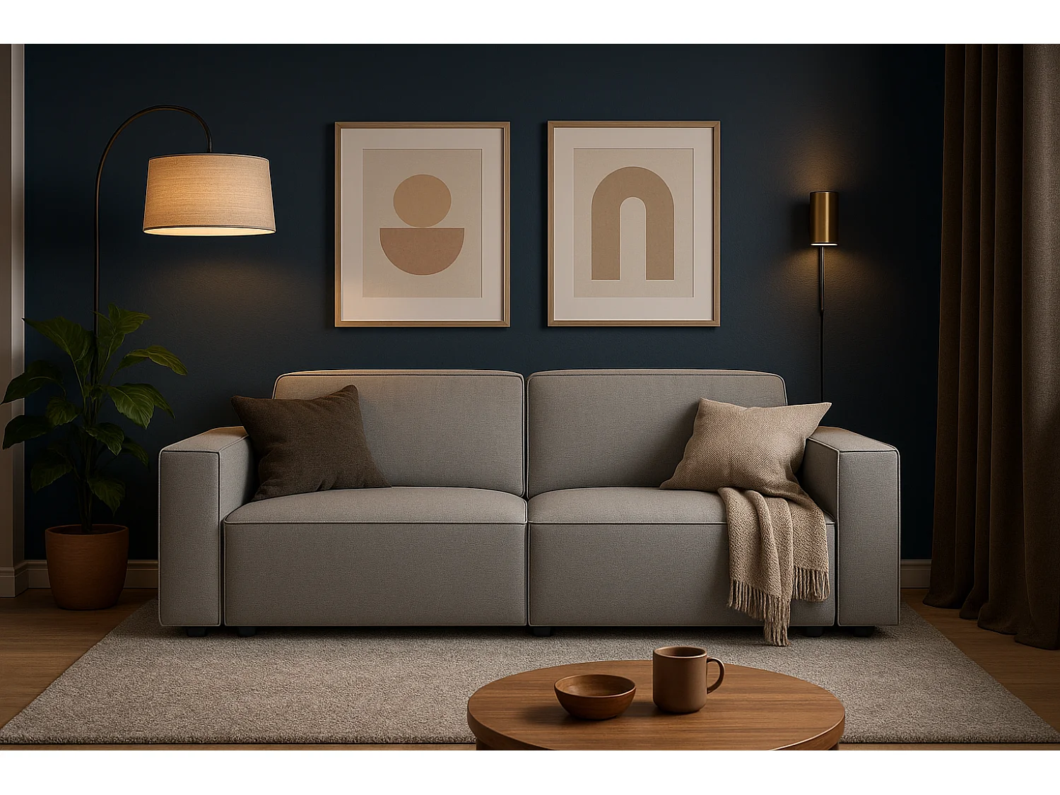 Canapé Cursal 3 places 244x102x70 cm gris Raven 7