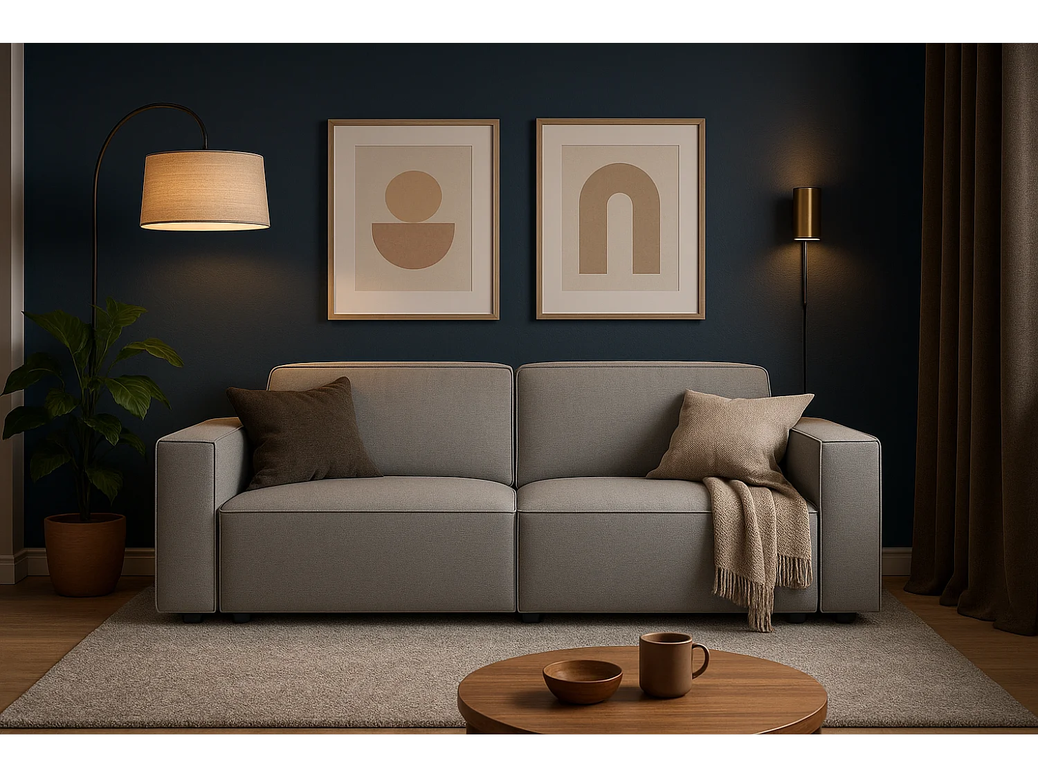 Canapé Cursal 3 places 244x102x70 cm gris Raven 7