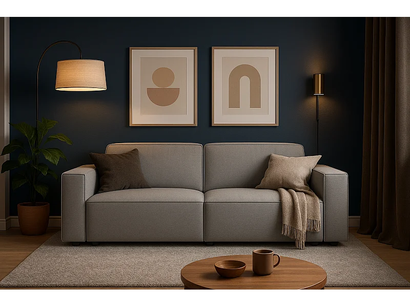 Canapé Cursal 3 places 244x102x70 cm gris Raven 7