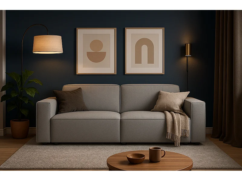 Canapé Cursal 3 places 244x102x70 cm gris Raven 7