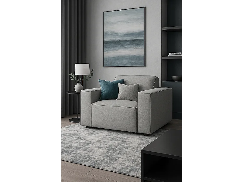 Modulaire fauteuil Cursal – 124 x 102 x 70 cm, lichtgrijs  Raven 6, modern design