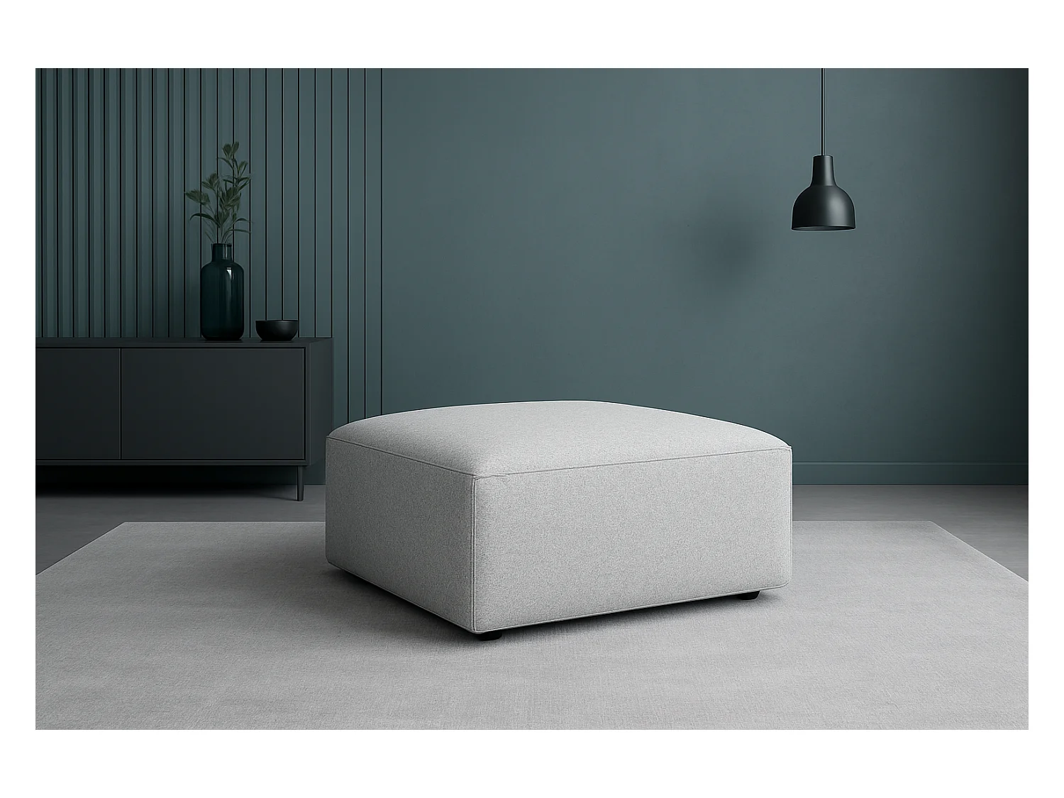 Pouf Cursal – 80 x 102 x 40 cm,  gris clair Raven 6, design moderne