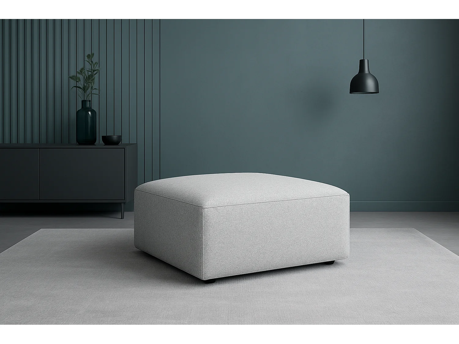 Pouf Cursal – 80 x 102 x 40 cm,  gris clair Raven 6, design moderne