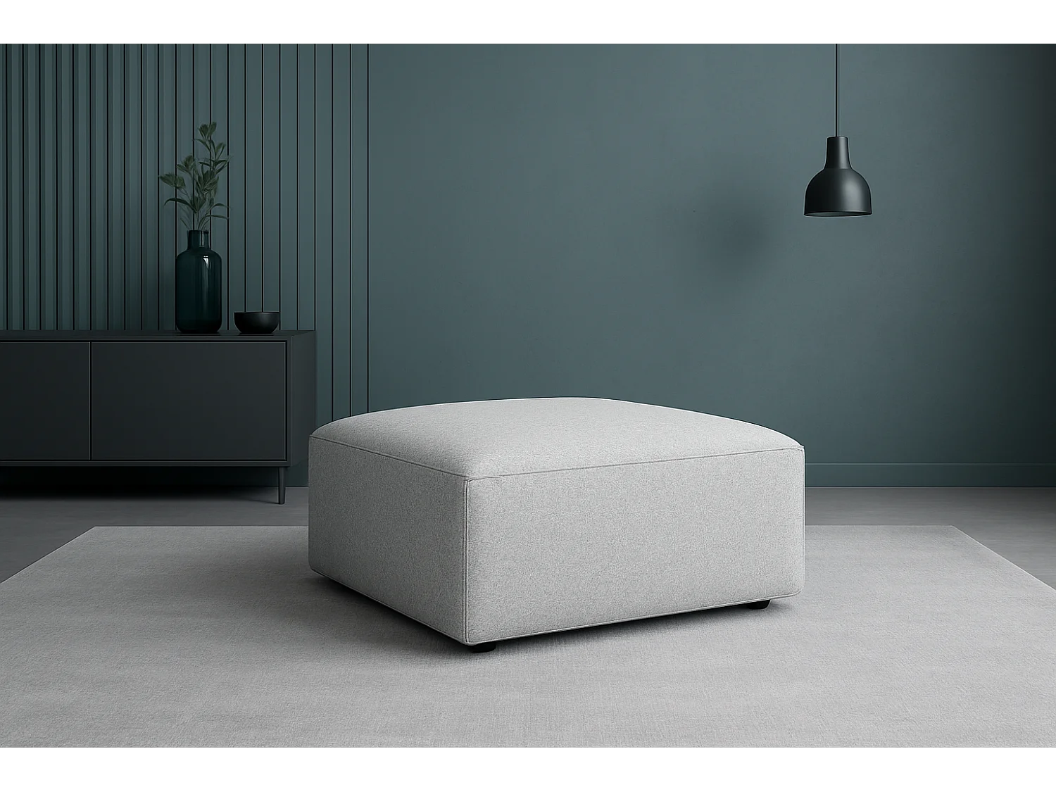 Pouf Cursal – 80 x 102 x 40 cm,  gris clair Raven 6, design moderne