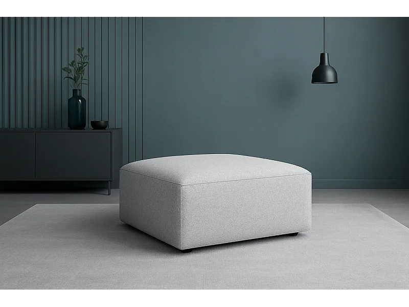 Cursal poef – 80 x 102 x 40 cm,  lichtgrijs  Raven 6, modern design