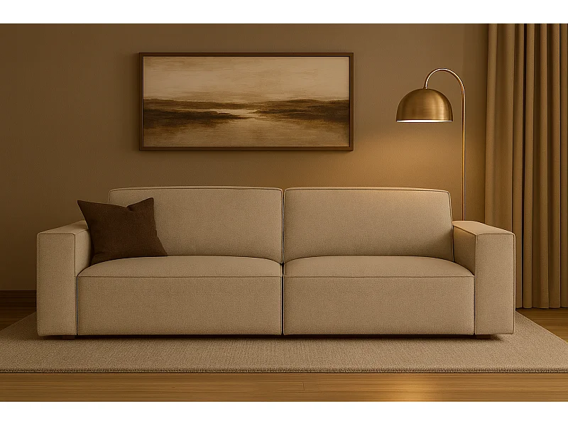 Canapé Cursal 3 places 244x102x70 cm beige Raven 30