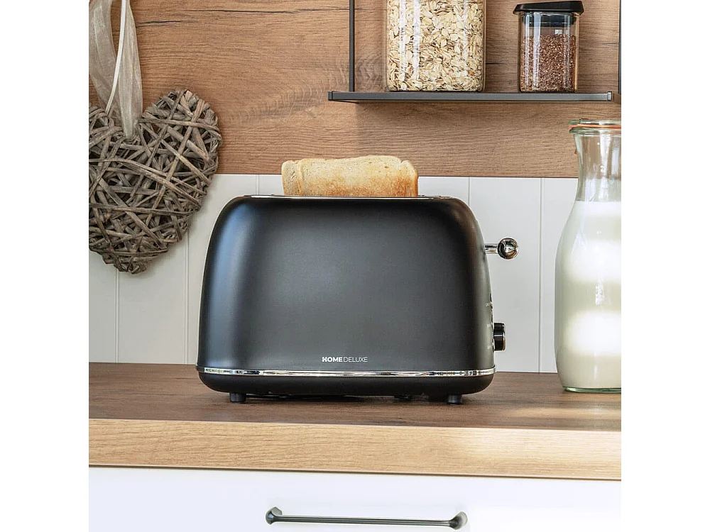 Home Deluxe Grille-pain MAJESTIC - Noir mat