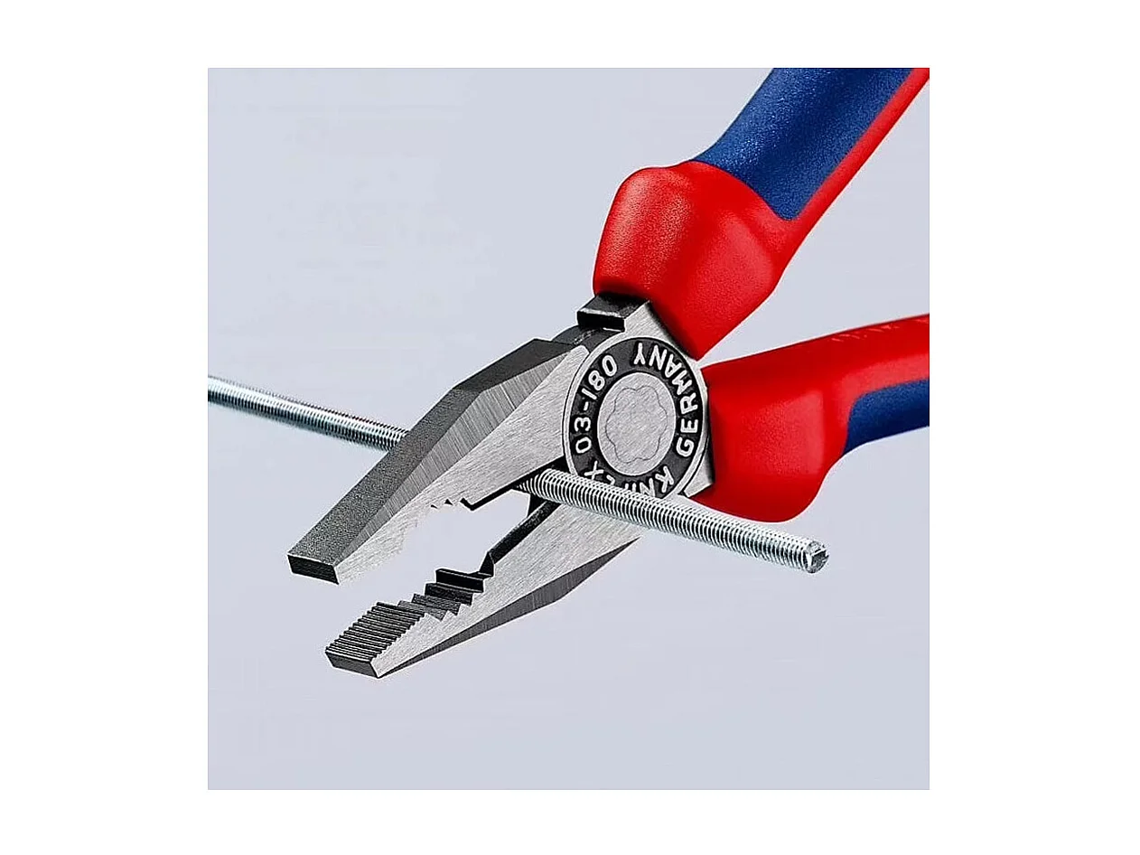 Pince universelle 180mm avec tranchant - Bi-matière - Tête polie KNIPEX - 302180