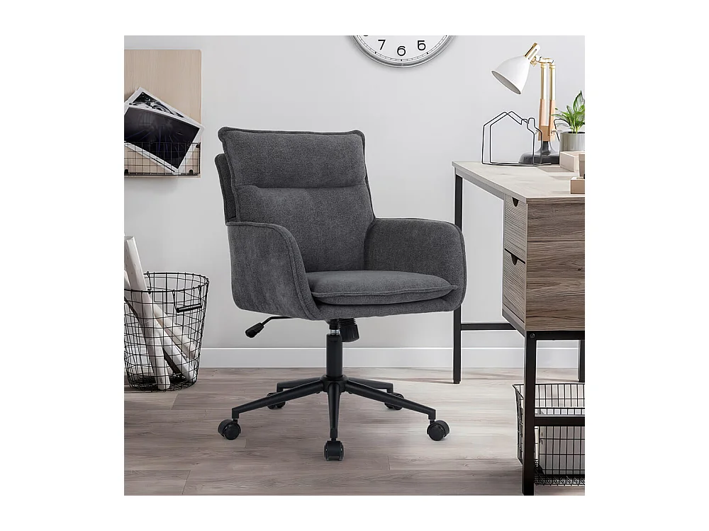 HOME DELUXE Chaise de bureau CORA Tissu Anthracite - Réglable en hauteur
