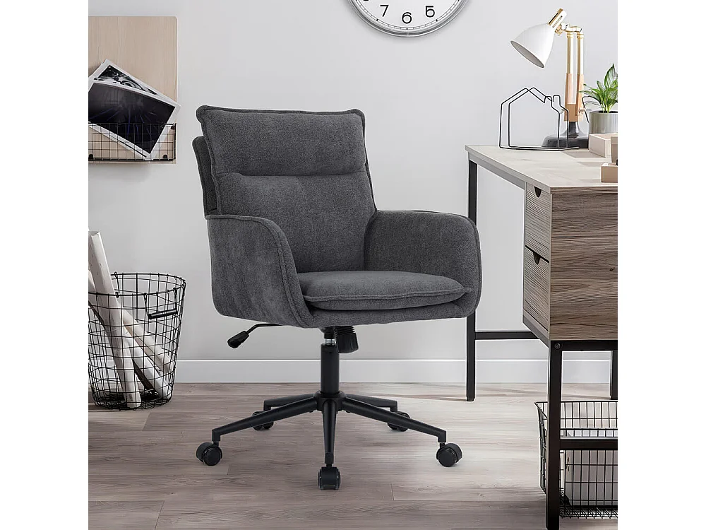 HOME DELUXE Chaise de bureau CORA Tissu Anthracite - Réglable en hauteur