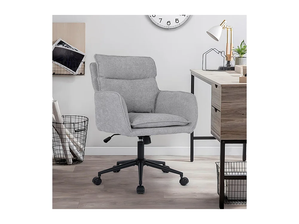 Home Deluxe Chaise de bureau CORA Tissu gris - hauteur réglable