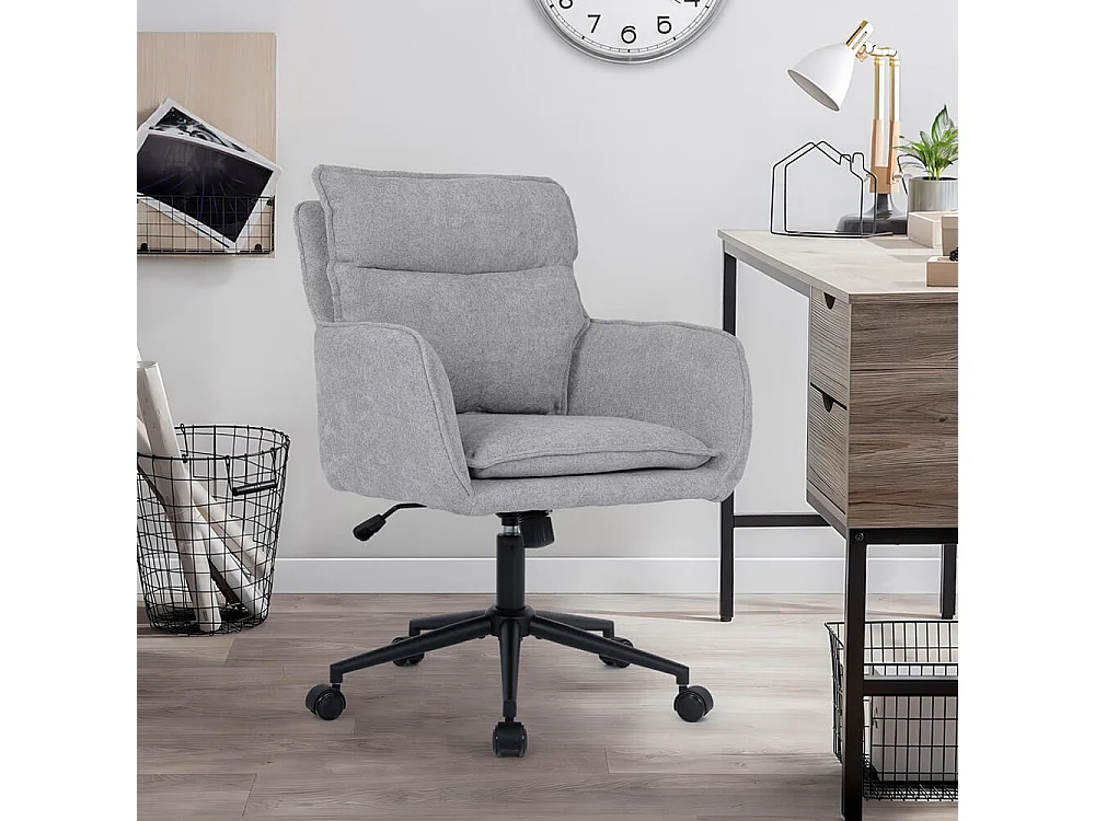 Home Deluxe Chaise de bureau CORA Tissu gris - hauteur réglable