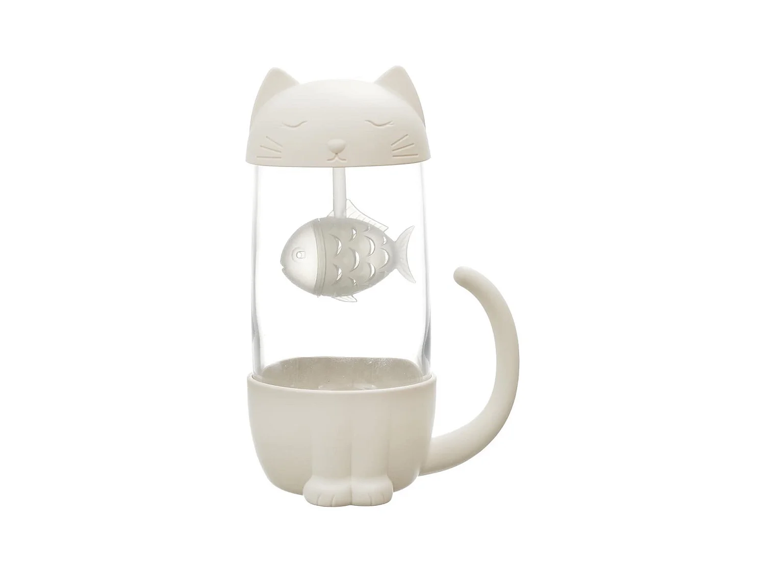 Mug kawaii chat avec infuseur en forme de poisson de 30 cl
