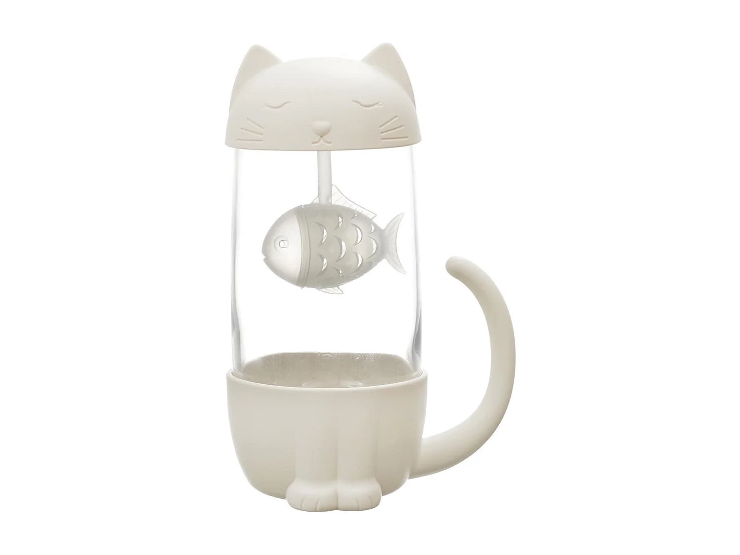 Mug kawaii chat avec infuseur en forme de poisson de 30 cl