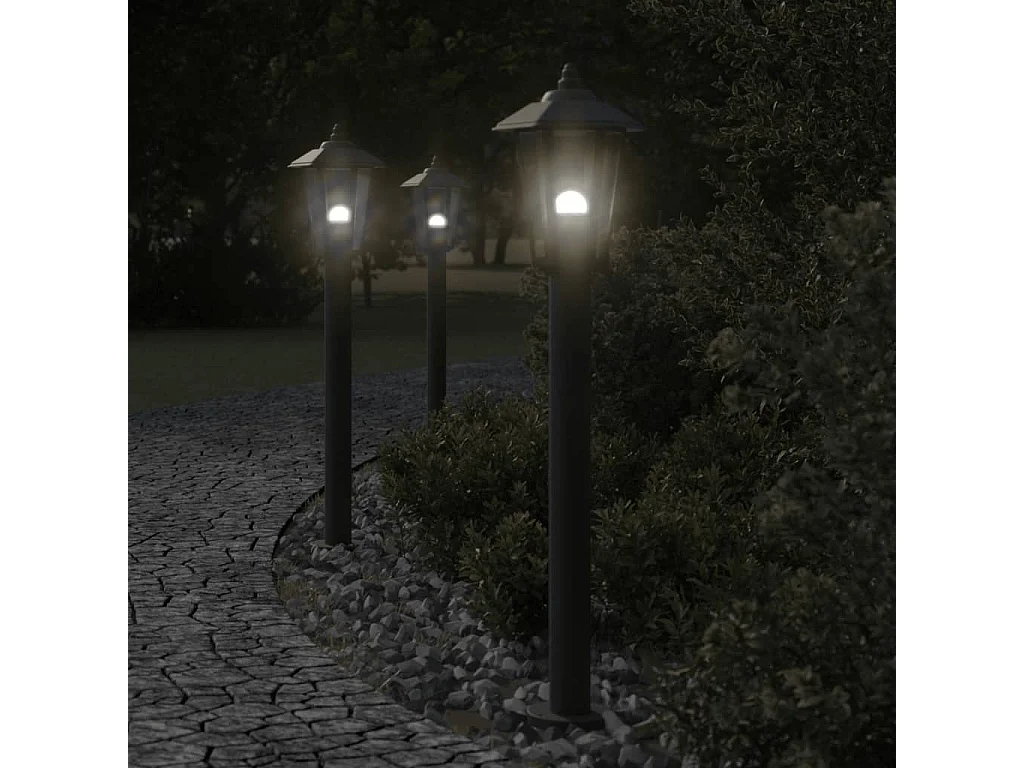 Lampadaire d'extérieur 80 cm argenté 11 x 11 x 80 cm 02_0042512