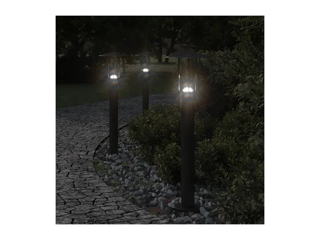 Lampadaire d'extérieur 60 cm argenté 13 x 13 x 60 cm 02_0042510