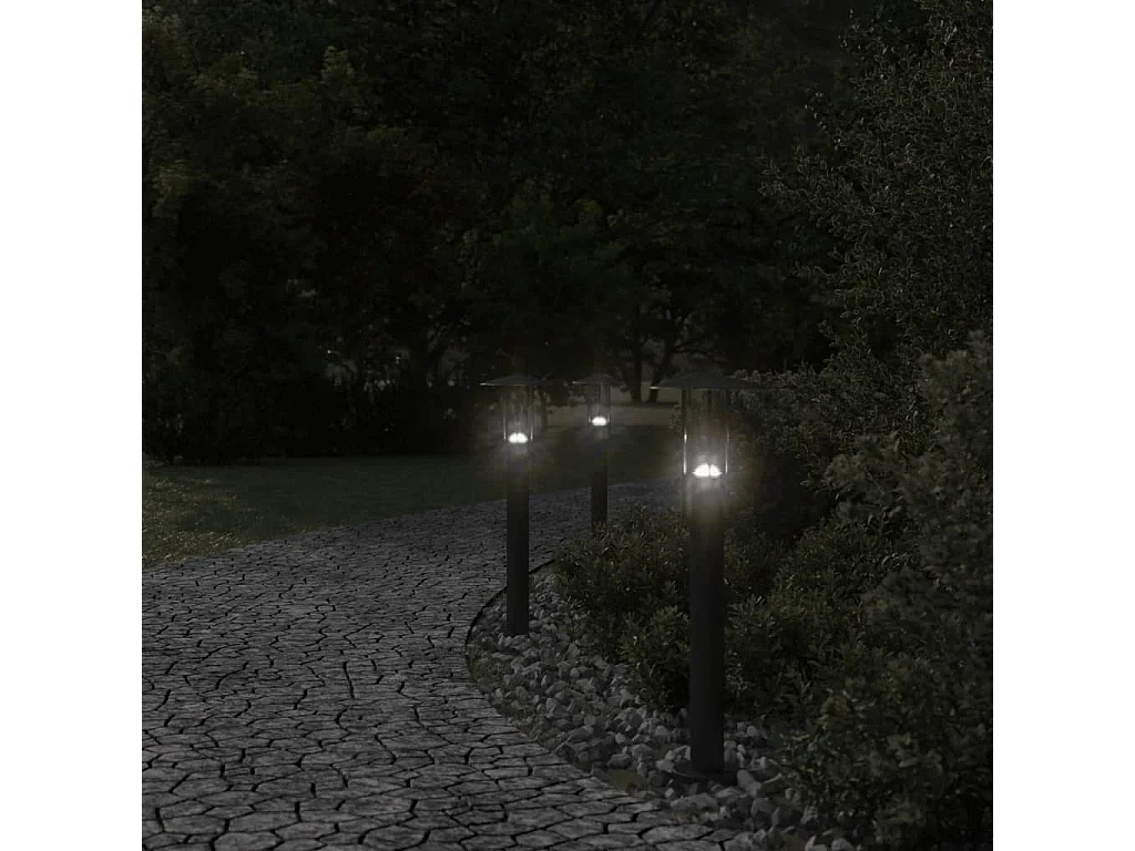 Lampadaire d'extérieur 60 cm argenté 13 x 13 x 60 cm 02_0042510