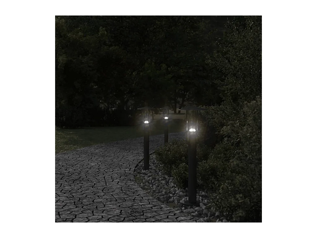 Lámpara de pie exterior 60 cm acero inoxidable negro 02_0042510