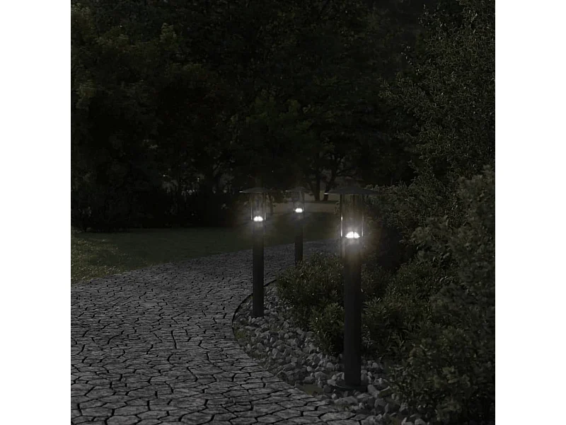 Lampadaire d'extérieur 60 cm argenté 13 x 13 x 60 cm 02_0042510