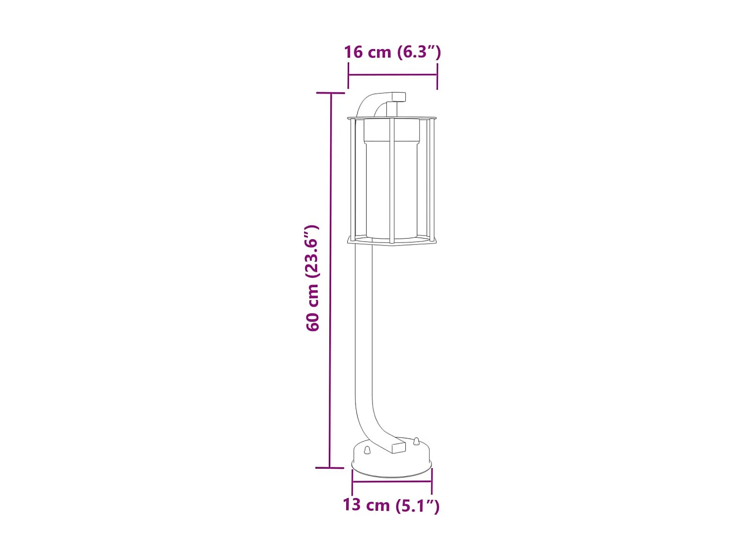 Lampadaires d'extérieur 3 pcs argenté 13 x 13 x 60 cm 02_0042552