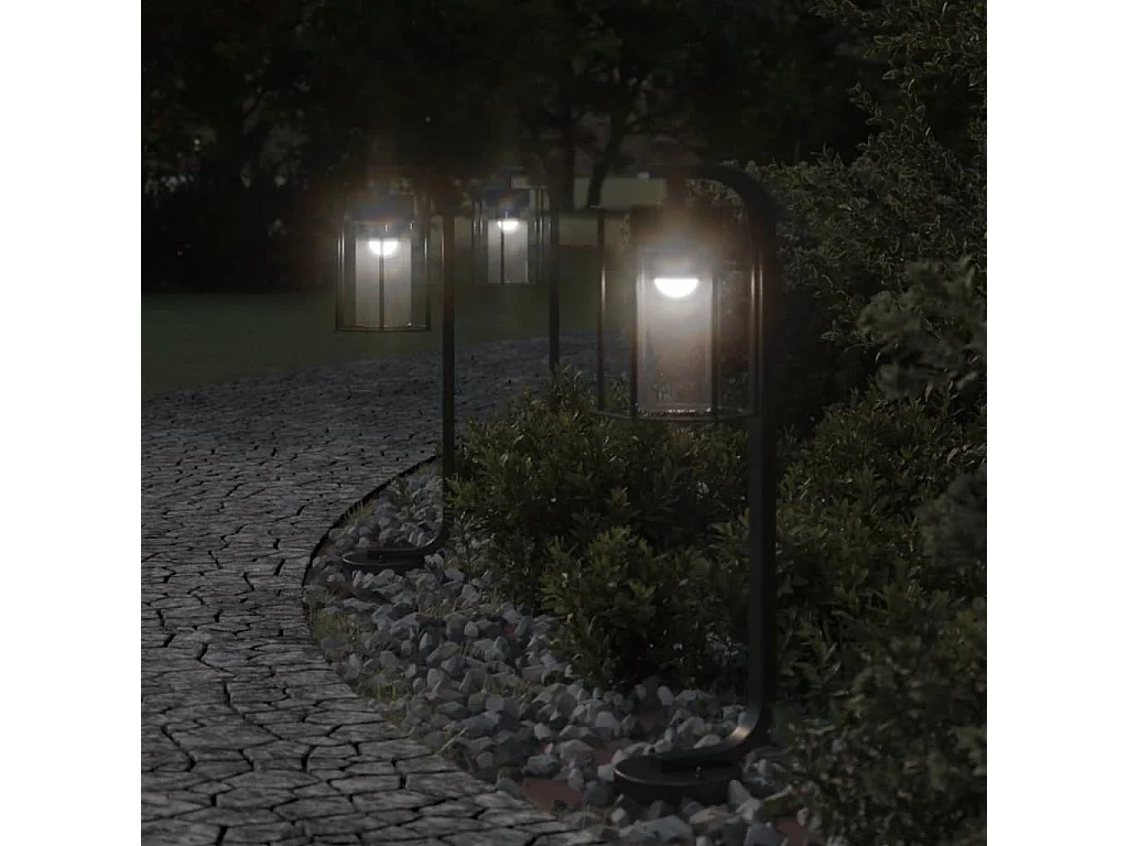 Lampade da terra per esterni 3 pezzi 60 cm acciaio inox nero 02_0042552