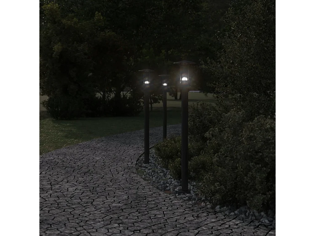 Lampadaire d'extérieur 100 cm argenté 13 x 13 x 100 cm 02_0042503