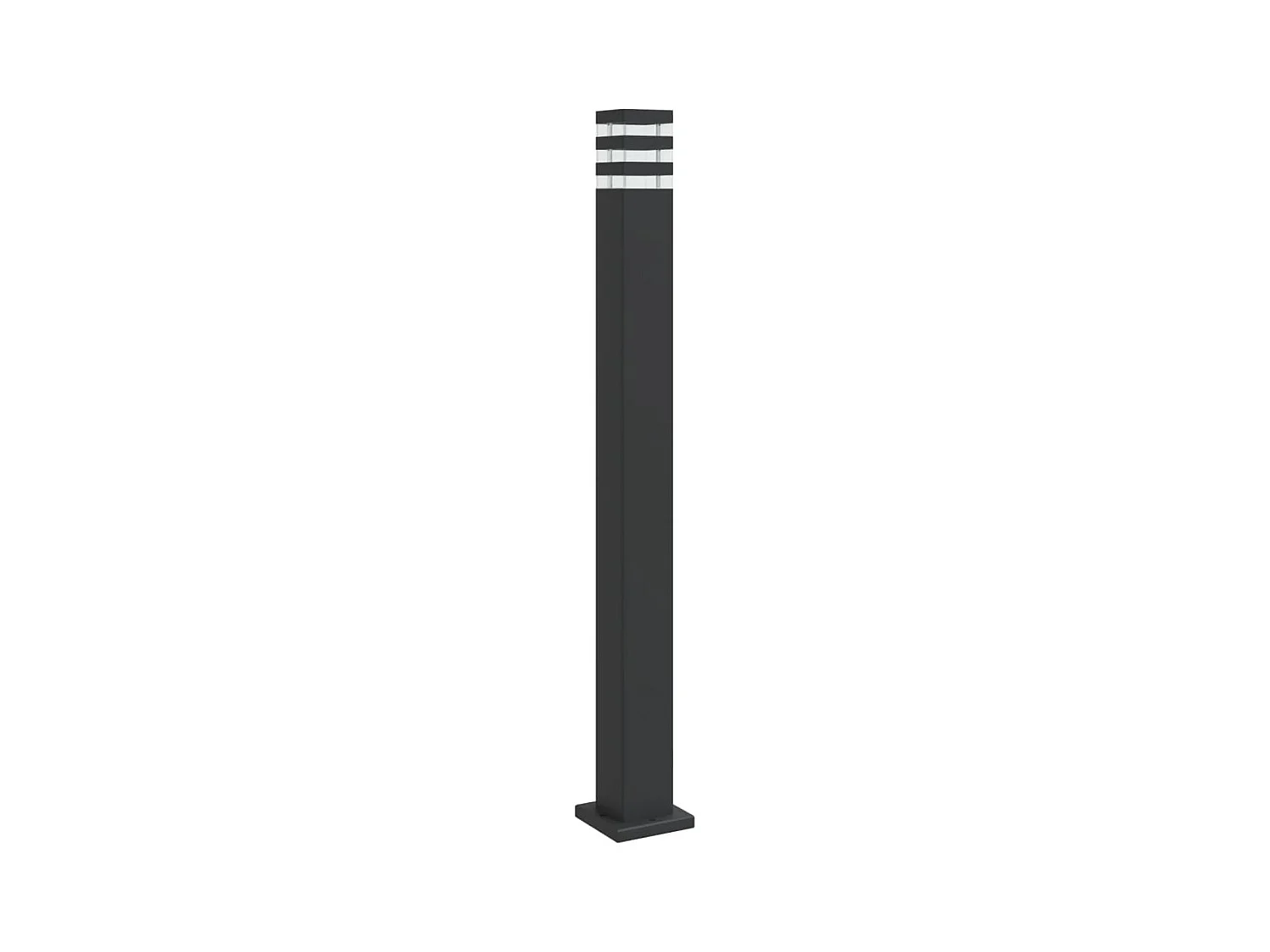 Candeeiro de pé exterior 110 cm alumínio preto 02_0042506