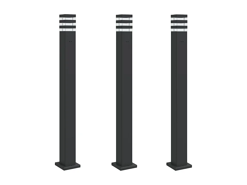 Lampadaires d'extérieur avec sortie aluminium noire 14 x 14 x 110 cm 02_0042569