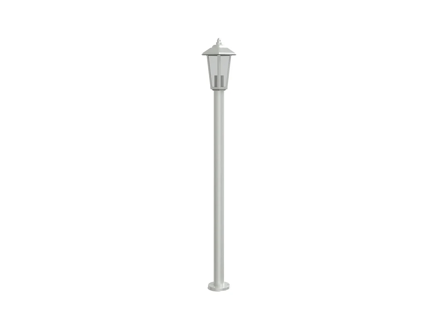 Lámpara de pie exterior plateada 120 cm acero inoxidable Plata 02_0042516