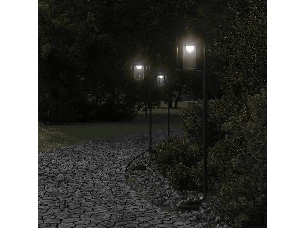 Lampadaire d'extérieur 100 cm argenté 13 x 13 x 100 cm 02_0042504