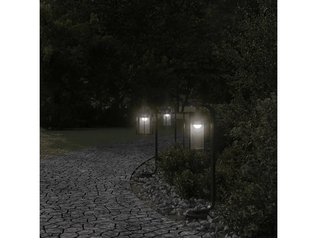 Lampada da terra per esterno 60 cm acciaio inox nero 02_0042511